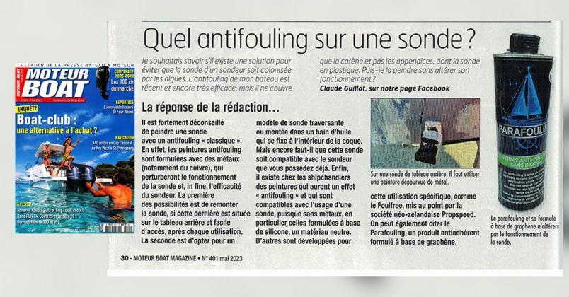 Moteur Boat Magazine : Quel antifouling sur une sonde ?